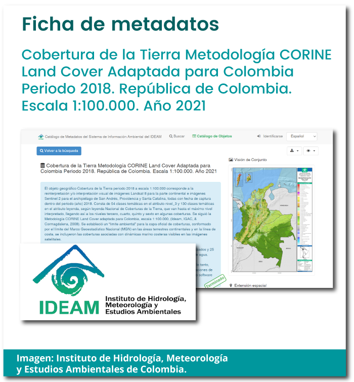 Ficha de Metadatos - Cobertura de la tierra metodología CORINE Land Rover adaptada para Colombia 2018