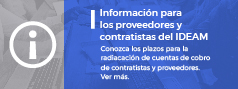 El IDEAM informa proveedores y contratistas