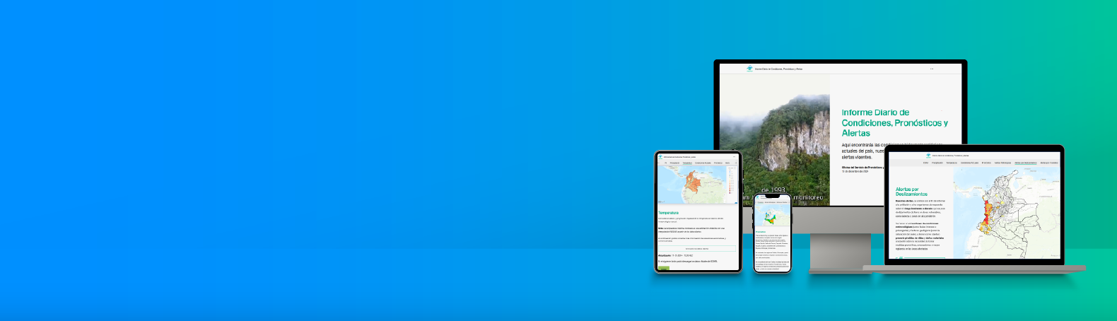 imagen de dispositivos móviles con la visualización de la herramienta de pronosticos