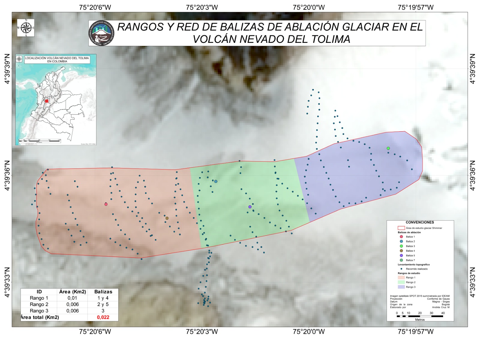 Área de estudio glaciar Shimmer